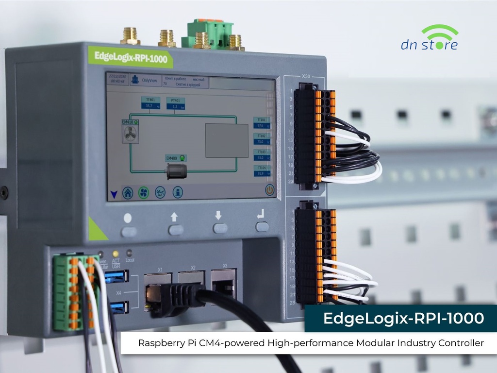 EdgeLogix-RPI-1000-CM4104032 - All-in-one Industrial Edge Controller 4 GB Ram